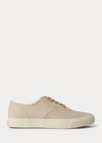 Beige Men’s Ralph Lauren Canvas Sneakers