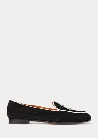 Beige / White Women’s Ralph Lauren Laurel Tassel Goat-Suede Loafers