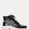 Black / Grey Women’s Ralph Lauren Rylee Monogram Jacquard High-Top Sneakers