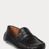 Black Men’s Ralph Lauren Anders Leather Driver Casual Shoes Black Men’s Ralph Lauren Anders Leather Driver Casual Shoes