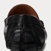 Black Men’s Ralph Lauren Anders Leather Driver Casual Shoes Black Men’s Ralph Lauren Anders Leather Driver Casual Shoes