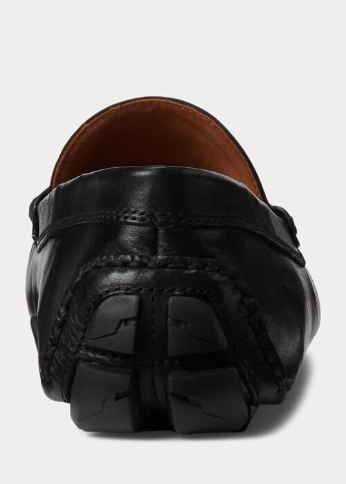 Black Men’s Ralph Lauren Anders Leather Driver Casual Shoes Black Men’s Ralph Lauren Anders Leather Driver Casual Shoes