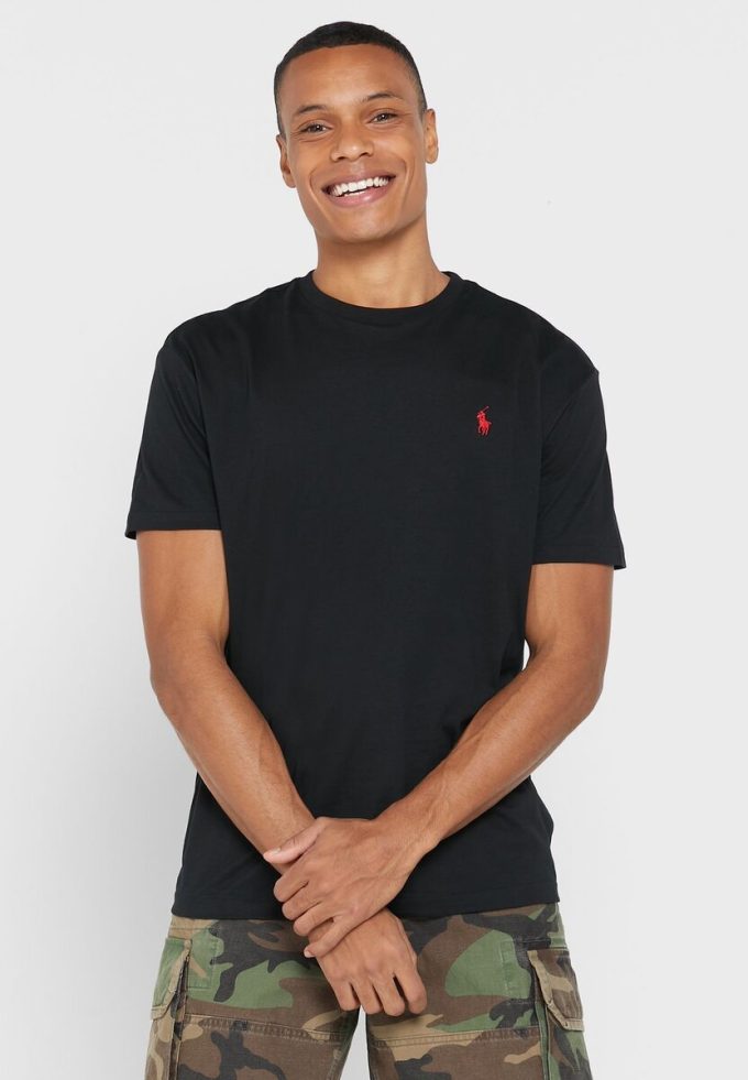 Black Men’s Ralph Lauren Essential Crew Neck T Shirts Black Men’s Ralph Lauren Essential Crew Neck T Shirts
