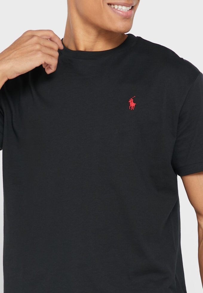 Black Men’s Ralph Lauren Essential Crew Neck T Shirts Black Men’s Ralph Lauren Essential Crew Neck T Shirts