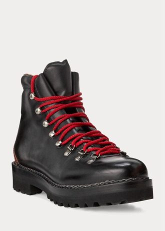 Black Men’s Ralph Lauren Fidel Burnished Calfskin Boots