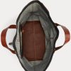 Black Men’s Ralph Lauren Leather-Trim Denim Tote Bags
