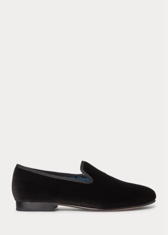 Black Men’s Ralph Lauren Paxton Velvet Dress Shoes