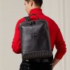 Black Men’s Ralph Lauren Quilted Leather Backpacks