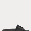 Black Men’s Ralph Lauren Signature Pony Leather Slippers Black Men’s Ralph Lauren Signature Pony Leather Slippers