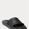 Black Men’s Ralph Lauren Signature Pony Leather Slippers Black Men’s Ralph Lauren Signature Pony Leather Slippers