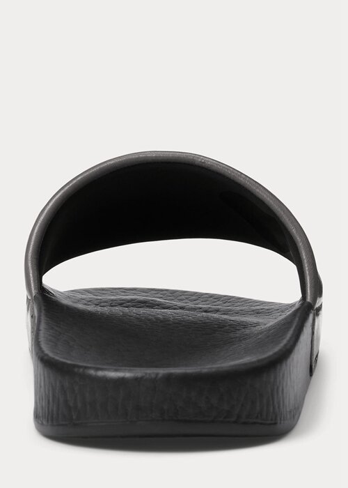 Black Men’s Ralph Lauren Signature Pony Leather Slippers Black Men’s Ralph Lauren Signature Pony Leather Slippers