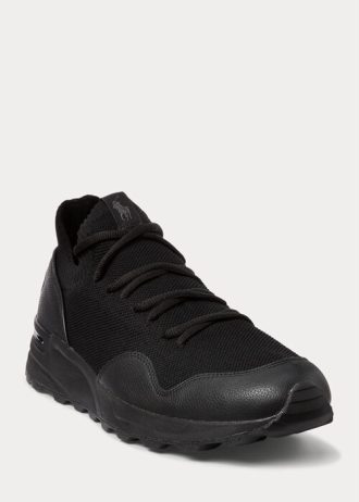 Black Men’s Ralph Lauren Trackster 200II Knit Sneakers