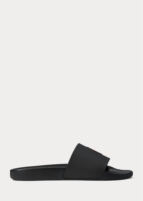 Black / Red Men’s Ralph Lauren Signature Pony Slippers Black / Red Men’s Ralph Lauren Signature Pony Slippers