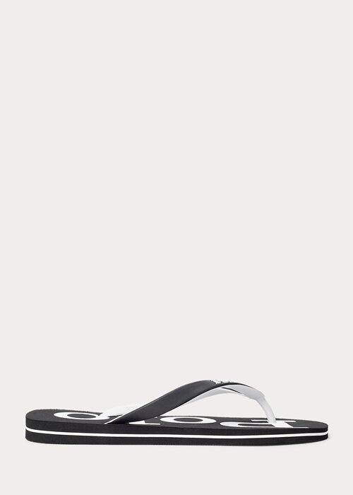 Black / White Men’s Ralph Lauren Bolt Logo Flip Flops Black / White Men’s Ralph Lauren Bolt Logo Flip Flops