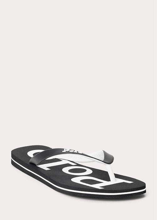 Black / White Men’s Ralph Lauren Bolt Logo Flip Flops Black / White Men’s Ralph Lauren Bolt Logo Flip Flops