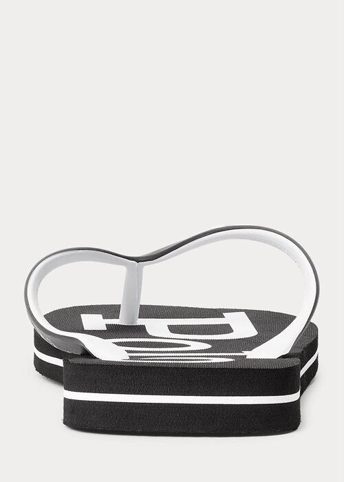 Black / White Men’s Ralph Lauren Bolt Logo Flip Flops Black / White Men’s Ralph Lauren Bolt Logo Flip Flops