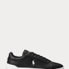 Black / White Men’s Ralph Lauren Heritage Court II Leather Sneakers