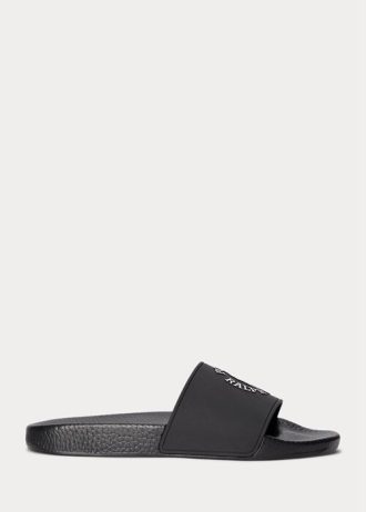Black / White Men’s Ralph Lauren Logo Slippers