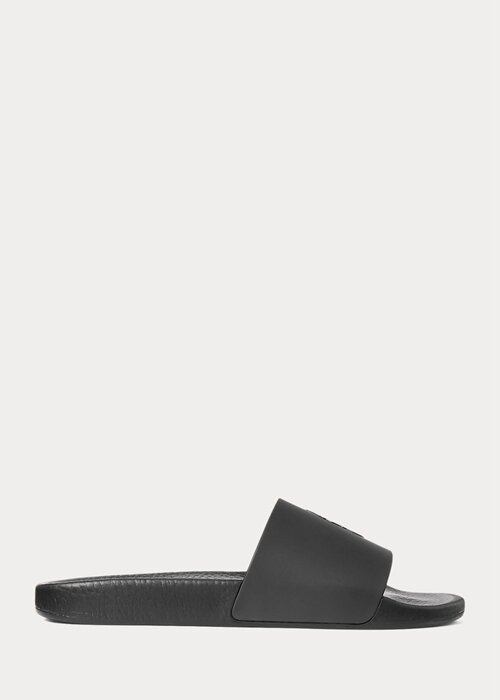 Black / White Men’s Ralph Lauren Signature Pony Slippers Black / White Men’s Ralph Lauren Signature Pony Slippers