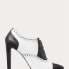 Black / White Women’s Ralph Lauren Cerri Color-Blocked Calfskin Boots