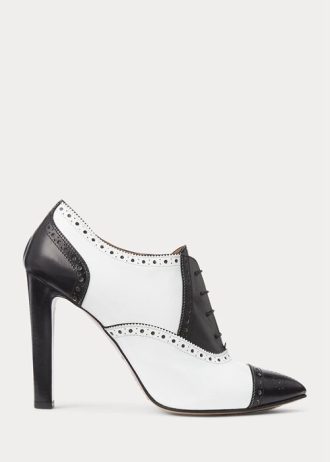 Black / White Women’s Ralph Lauren Cerri Color-Blocked Calfskin Boots