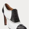 Black / White Women’s Ralph Lauren Cerri Color-Blocked Calfskin Boots