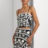 Black / White Women’s Ralph Lauren Embroidered Cropped Sleeveless Blouse Tops