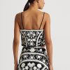 Black / White Women’s Ralph Lauren Embroidered Cropped Sleeveless Blouse Tops