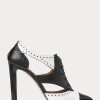 Black / White Women’s Ralph Lauren Lindley Color-Blocked Calfskin Boots