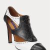 Black / White Women’s Ralph Lauren Lindley Color-Blocked Calfskin Boots