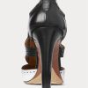 Black / White Women’s Ralph Lauren Lindley Color-Blocked Calfskin Boots
