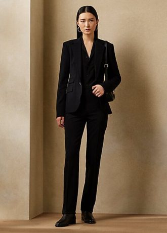 Black Women’s Ralph Lauren Alandra Stretch Wool Pants
