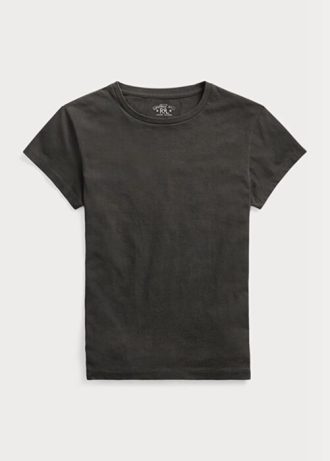 Black Women’s Ralph Lauren Cotton Jersey Crewneck  T Shirts