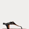 Black Women’s Ralph Lauren Delancie Welington Calfskin Sandals