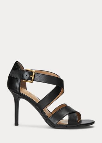 Black Women’s Ralph Lauren Gisella Burnished Leather Heels
