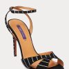 Black Women’s Ralph Lauren Kandice Embellished Goat-Suede Sandals