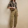 Black Women’s Ralph Lauren Keara Ruffle-Trim Metallic Shirts