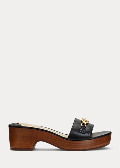 Black Women’s Ralph Lauren Roxanne Nappa Leather Sandals Black Women’s Ralph Lauren Roxanne Nappa Leather Sandals