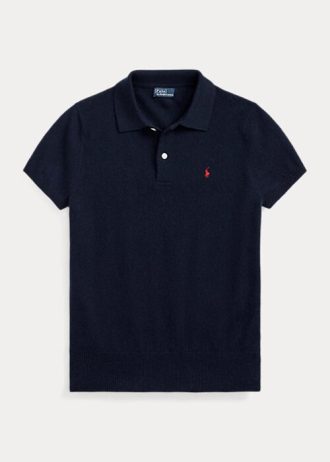 Black Women’s Ralph Lauren Slim Fit Cashmere Polo Shirts