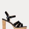 Black Women’s Ralph Lauren Soffia Patent Leather Sandals Black Women’s Ralph Lauren Soffia Patent Leather Sandals