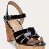 Black Women’s Ralph Lauren Soffia Patent Leather Sandals Black Women’s Ralph Lauren Soffia Patent Leather Sandals