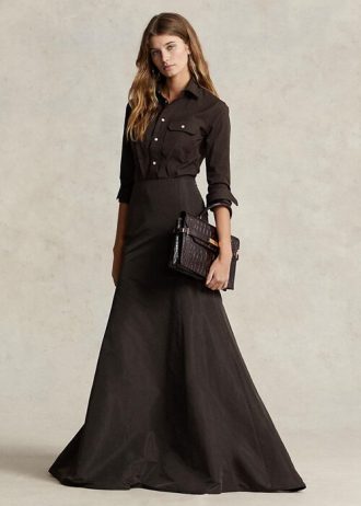 Black Women’s Ralph Lauren Taffeta Mermaid Maxiskirt Skirts