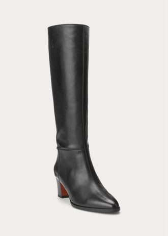 Black Women’s Ralph Lauren Tall Calfskin Boots