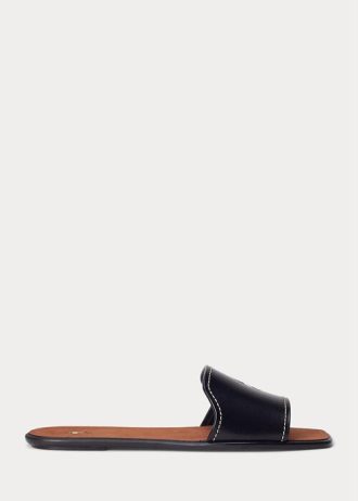 Black Women’s Ralph Lauren Vachetta Leather Sandals