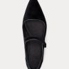 Black Women’s Ralph Lauren Velvet Mary Jane Pointed Flat Shoes