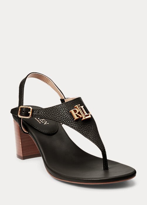 Black Women’s Ralph Lauren Westcott II Tumbled Leather Sandals Black Women’s Ralph Lauren Westcott II Tumbled Leather Sandals