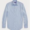 Blue Men’s Ralph Lauren Bengal-stripe Poplin French Cuff Formal Shirts Blue Men’s Ralph Lauren Bengal-stripe Poplin French Cuff Formal Shirts