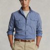 Blue Men’s Ralph Lauren Classic Fit Chino Work Shirts Blue Men’s Ralph Lauren Classic Fit Chino Work Shirts