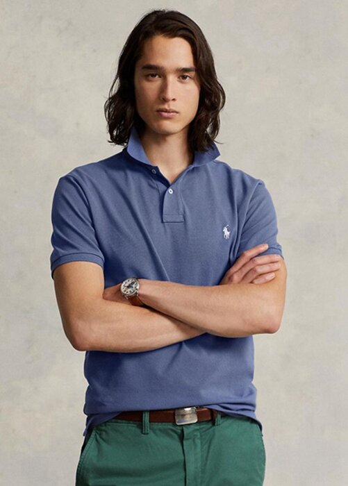 Blue Men’s Ralph Lauren Custom Slim Fit Mesh Polo Shirts Blue Men’s Ralph Lauren Custom Slim Fit Mesh Polo Shirts