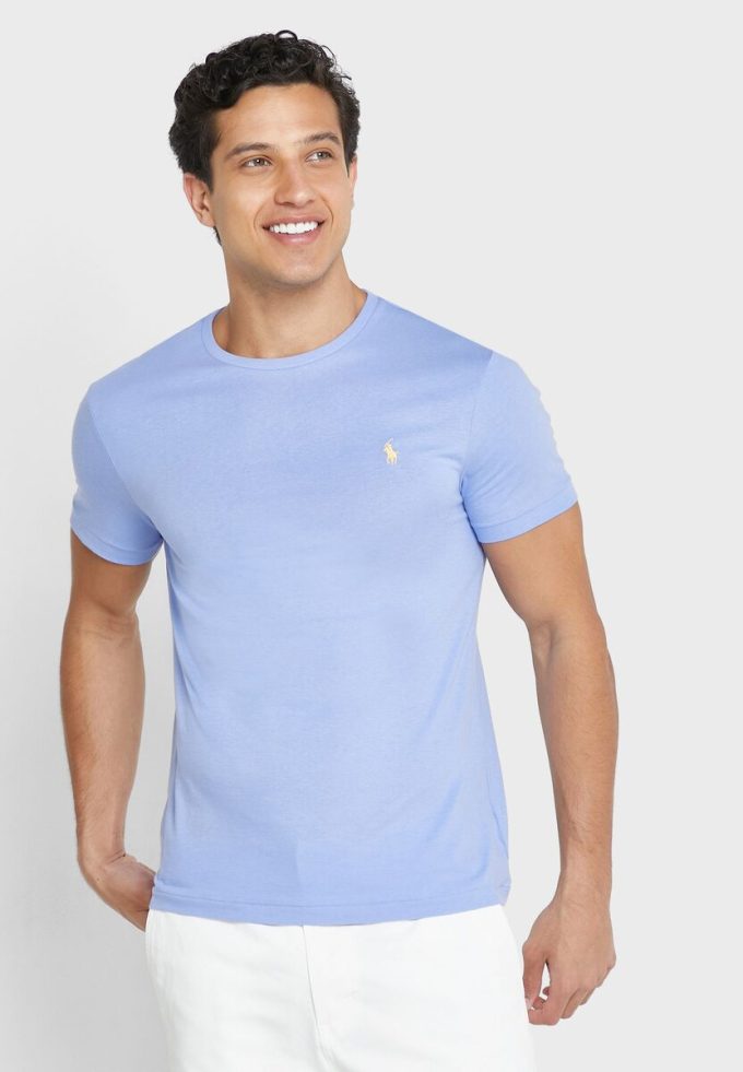 Blue Men’s Ralph Lauren Essential Crew Neck T Shirts Blue Men’s Ralph Lauren Essential Crew Neck T Shirts